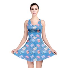 Notepads Pens And Pencils Reversible Skater Dress by SychEva