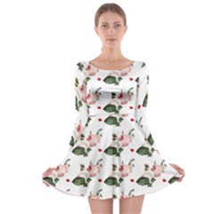 Love Spring Floral Long Sleeve Skater Dress by Janetaudreywilson