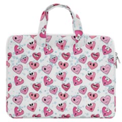 Funny Hearts Macbook Pro Double Pocket Laptop Bag (large) by SychEva