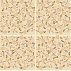 Beige & Brown Floral Fabric1 by Aldona19