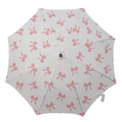 Pink Bow Pattern Hook Handle Umbrellas (large) by Littlebird