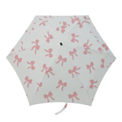 Pink Bow Cute Pattern Mini Folding Umbrellas by Littlebird