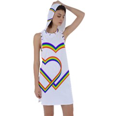 Rainbow Hearts Racer Back Hoodie Dress by UniqueThings
