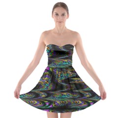 Abstract Art - Adjustable Angle Jagged 2 Strapless Bra Top Dress by EDDArt