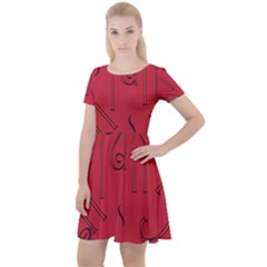Abstract Pattern Geometric Backgrounds   Cap Sleeve Velour Dress  by Eskimos