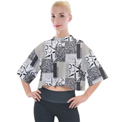 Abstract Pattern Mock Neck Tee by Sparkle