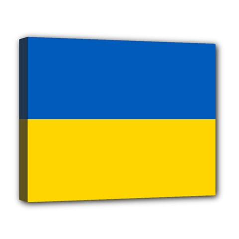 Flag Of Ukraine Deluxe Canvas 20  X 16  (stretched) by abbeyz71