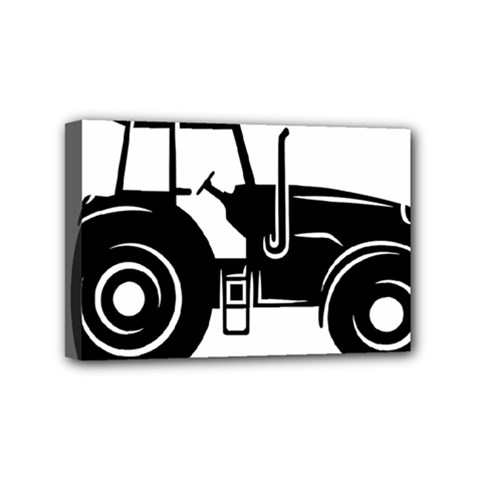 Black-farm-tractor-cut Mini Canvas 6  X 4  (stretched) by DinzDas