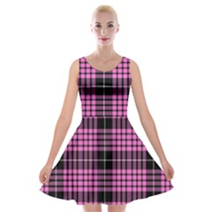 Pink Tartan 3 Velvet Skater Dress by tartantotartanspink