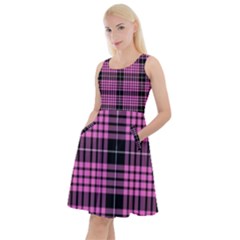 Pink Tartan 3 Knee Length Skater Dress With Pockets by tartantotartanspink