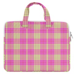 Pink Tartan 4 Macbook Pro 16  Double Pocket Laptop Bag  by tartantotartanspink2