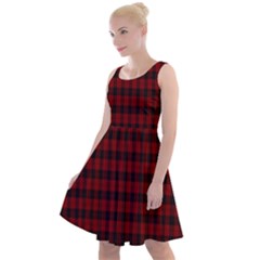 Tartan Red Knee Length Skater Dress by tartantotartansallreddesigns