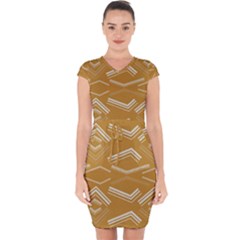 Abstract Geometric Design    Capsleeve Drawstring Dress  by Eskimos