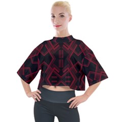 Abstract Pattern Geometric Backgrounds   Mock Neck Tee by Eskimos