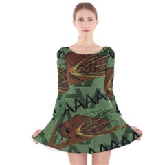 Cicada Long Sleeve Velvet Skater Dress by steampunkbabygirl