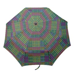 Paris Words Motif Colorful Pattern Folding Umbrellas by dflcprintsclothing