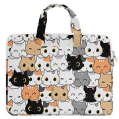 Cute-cat-kitten-cartoon-doodle-seamless-pattern Macbook Pro 16  Double Pocket Laptop Bag  by Jancukart