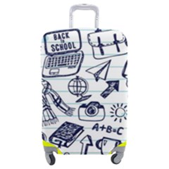 Hand-drawn-back-school-pattern Luggage Cover (medium) by Jancukart