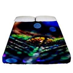 Peacock Feather Drop Fitted Sheet (california King Size) by artworkshop