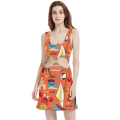 Seamless-pattern-vector-beach-holiday-theme-set Velvet Cutout Dress by Jancukart