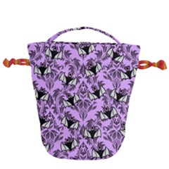 Purple Bats Drawstring Bucket Bag by InPlainSightStyle