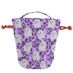 Purple Ghosts Drawstring Bucket Bag by InPlainSightStyle