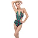 Rare Excotic Forest Of Wild Orchids Vines Blooming In The Calm Plunging Cut Out Swimsuit View1