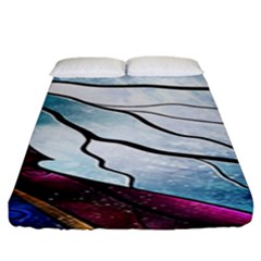 Anna Disney Frozen Stained Glass Fitted Sheet (king Size) by artworkshop