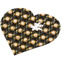 Flowers Pattern Wooden Puzzle Heart View2