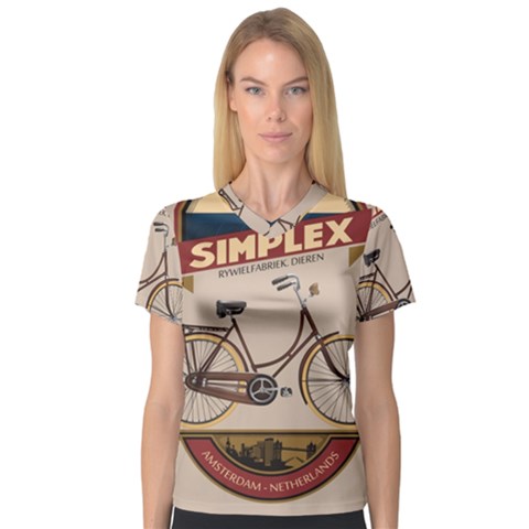 Simplex Bike 001 Design By Trijava V-neck Sport Mesh Tee by nate14shop
