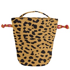 Animal Print - Leopard Jaguar Dots Drawstring Bucket Bag by ConteMonfrey