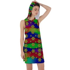 Blooming Stars On The Rainbow So Rare Racer Back Hoodie Dress by pepitasart