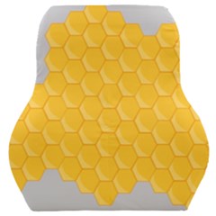 Hexagons Yellow Honeycomb Hive Bee Hive Pattern Car Seat Back Cushion  by artworkshop