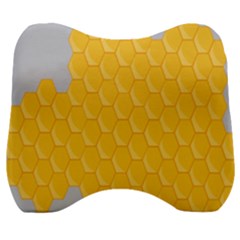 Hexagons Yellow Honeycomb Hive Bee Hive Pattern Velour Head Support Cushion by artworkshop
