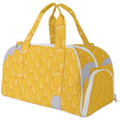 Hexagons Yellow Honeycomb Hive Bee Hive Pattern Burner Gym Duffel Bag by artworkshop
