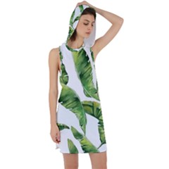 Sheets Tropical Plant Palm Summer Exotic Racer Back Hoodie Dress by artworkshop