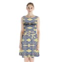 Abstract pattern geometric backgrounds  Sleeveless Waist Tie Chiffon Dress View1