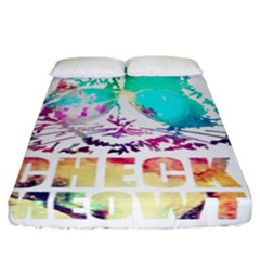 Check Meowt Fitted Sheet (california King Size) by nate14shop