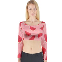 Water Melon Red Long Sleeve Crop Top by nate14shop