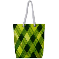 Leaves Grass Woven Full Print Rope Handle Tote (small) by artworkshop