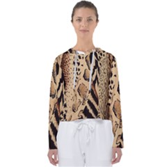 Animal-pattern-design-print-texture Women s Slouchy Sweat by nate14shop