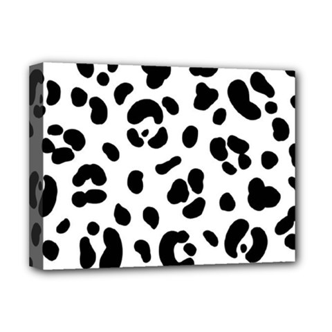 Blak-white-tiger-polkadot Deluxe Canvas 16  X 12  (stretched)  by nate14shop