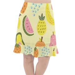 Graphic-fruit Fishtail Chiffon Skirt by nate14shop