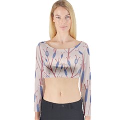 Abstract-006 Long Sleeve Crop Top by nate14shop