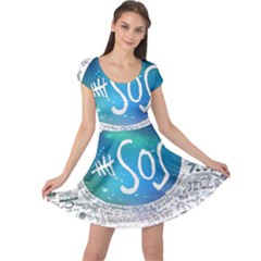 5 Seconds Of Summer Collage Quotes Cap Sleeve Dress by nate14shop