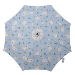 Duck-flower-seamless-pattern-background Hook Handle Umbrellas (large) by Jancukart