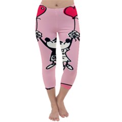 Baloon Love Mickey & Minnie Mouse Capri Winter Leggings  by nate14shop