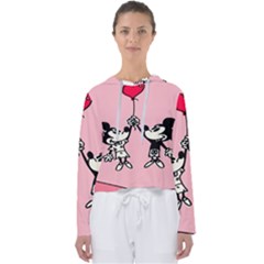 Baloon Love Mickey & Minnie Mouse Women s Slouchy Sweat by nate14shop