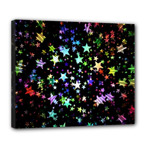 Christmas-star-gloss-lights-light Deluxe Canvas 24  X 20  (stretched) by Jancukart
