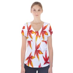 Abstract-b 001 Short Sleeve Front Detail Top by nate14shop